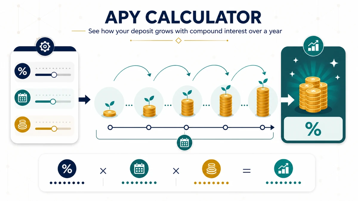 APY Calculator visual guide showing key inputs and results