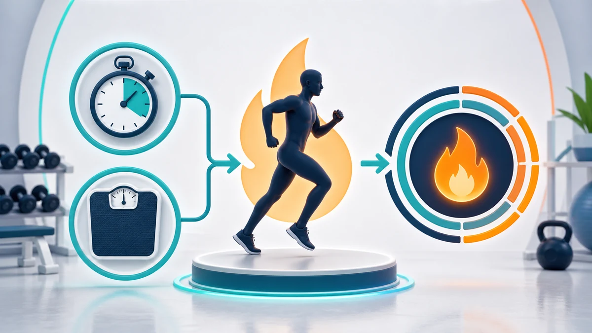 Calories Burned Calculator visual guide showing key inputs and estimated results