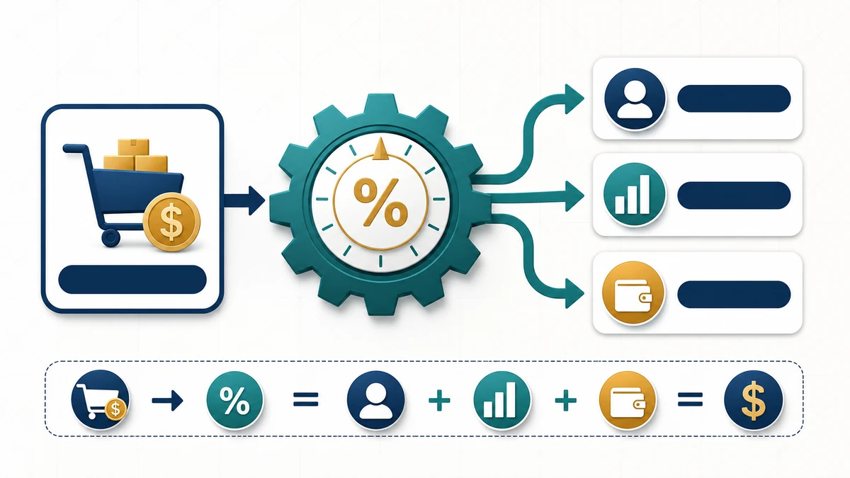 Commission Calculator guide Commission Calculator visual guide showing key inputs and results
