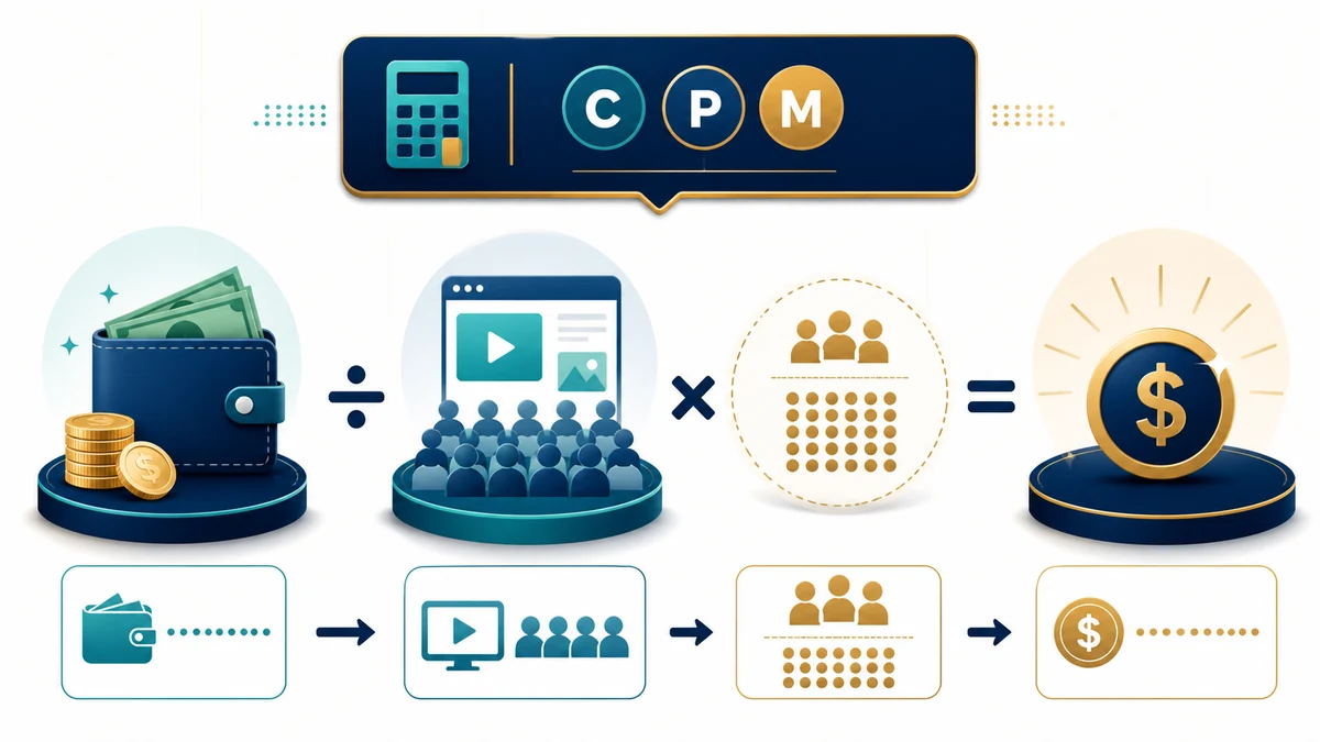 CPM Calculator visual guide showing key inputs and results