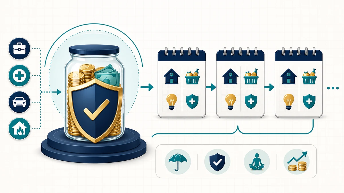 Emergency Fund Calculator visual guide showing key inputs and results