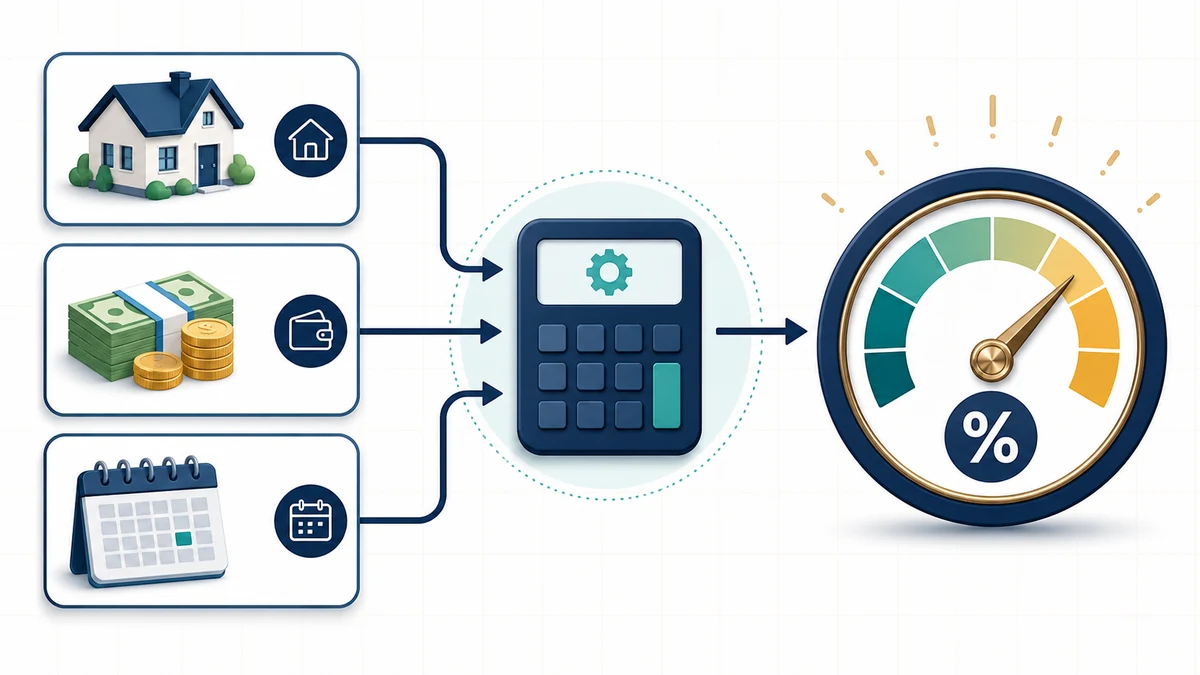 Interest Rate Calculator visual guide showing key inputs and results
