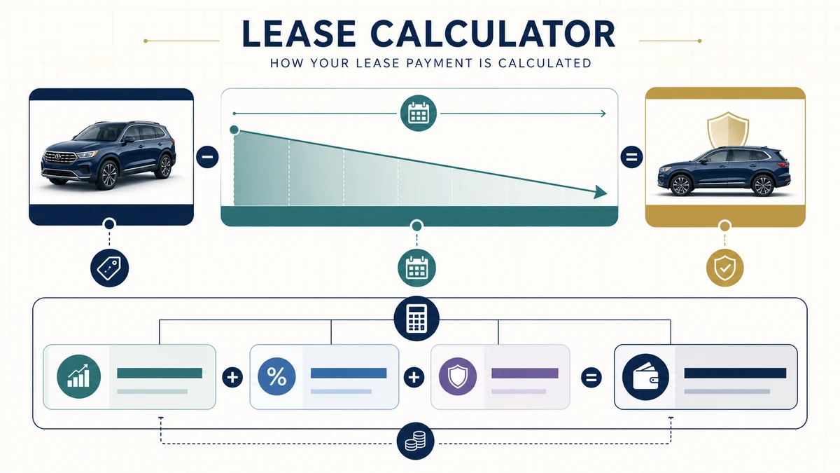 Lease Calculator visual guide showing key inputs and results