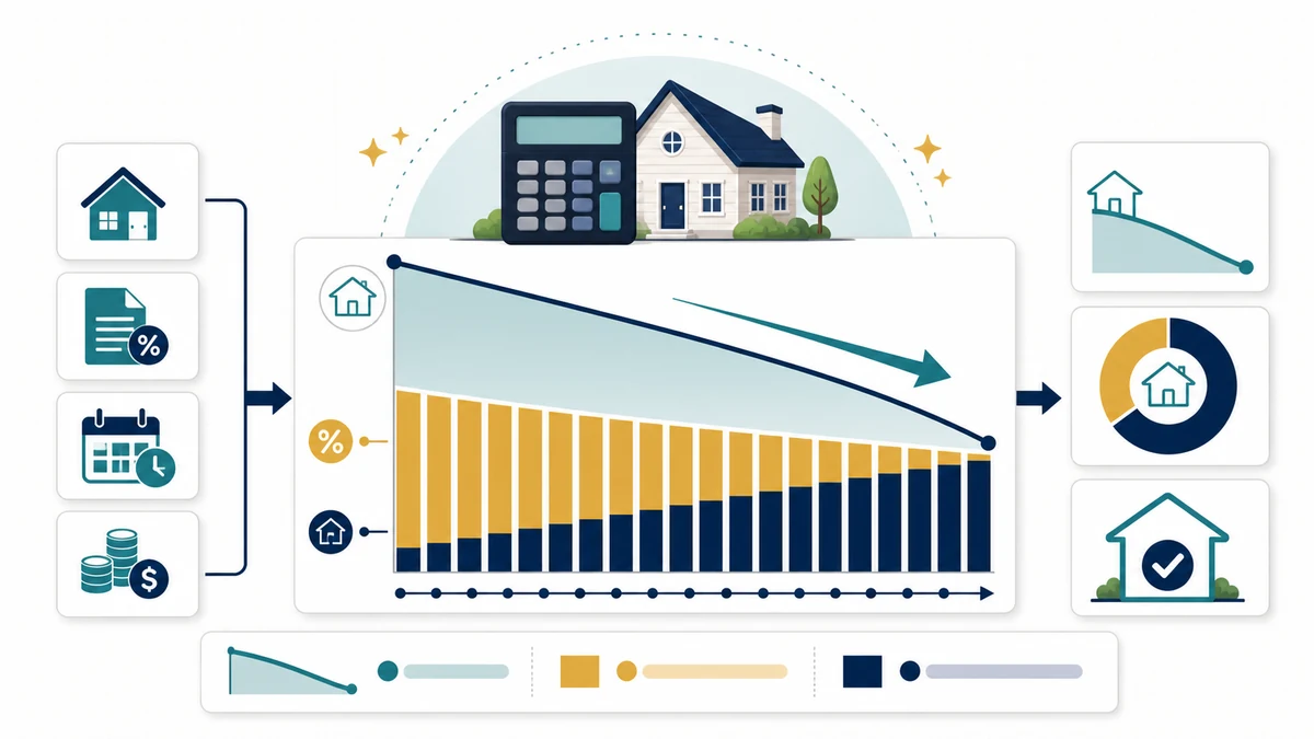 Mortgage Interest Calculator visual guide showing key inputs and results