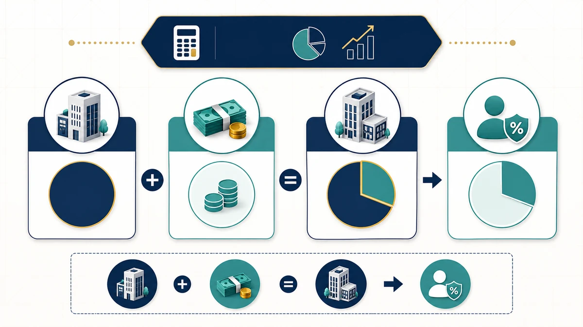 Pre & Post-Money Valuation Calculator visual guide showing key inputs and results