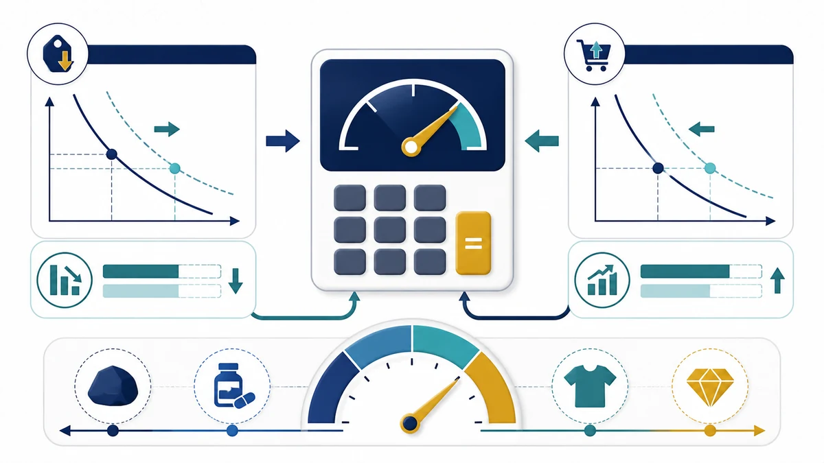 Price Elasticity of Demand Calculator visual guide showing key inputs and results
