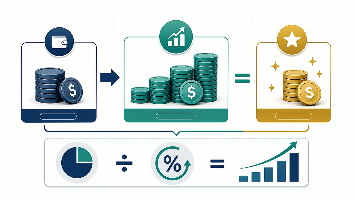 ROI (Return on Investment) Calculator visual guide showing key inputs and results