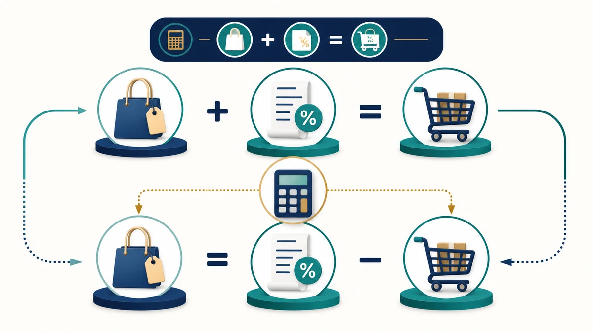 Sales Tax Calculator visual guide showing key inputs and results