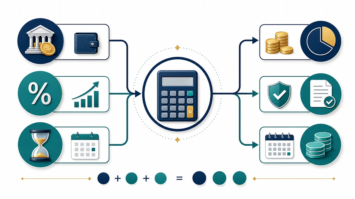 Simple Loan Calculator visual guide showing key inputs and results